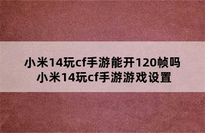 小米14玩cf手游能开120帧吗 小米14玩cf手游游戏设置